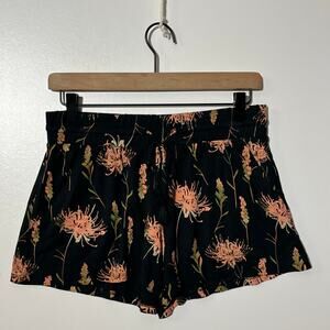 Stars Above Black Floral Spandex Mini Shorts Sleepwear Soft Womans Size Small